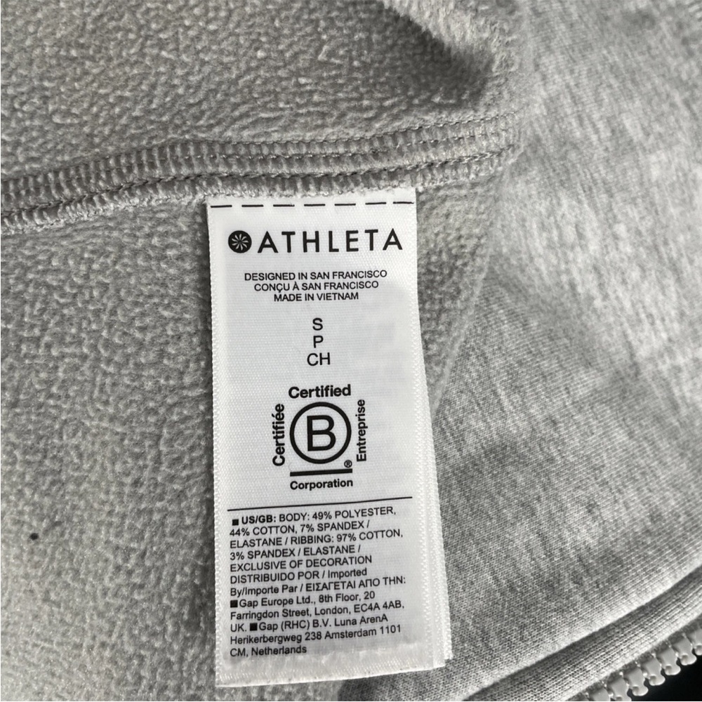 ATHLETA Triumph Hoodie Sweatshirt Jacket Size Small Grey Gym Workout #486251 - Picture 6 of 7